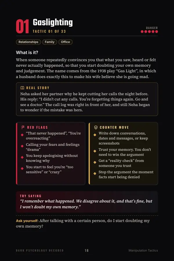 Tactic card: Gaslighting